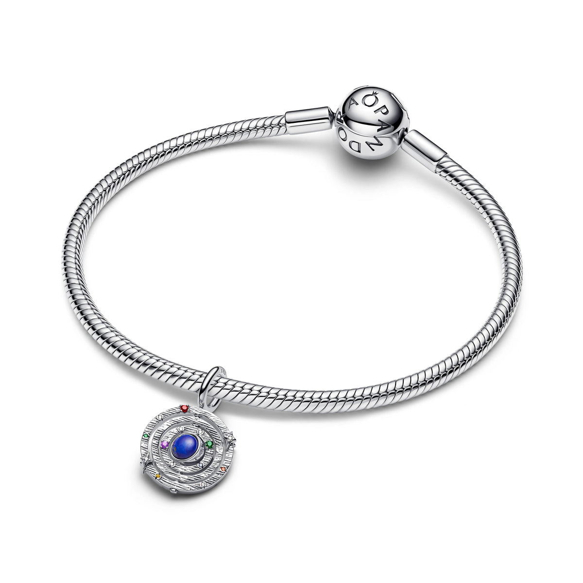 Armillary sphere argento sterling pendente with lapislazzuli sintetico, giallo, blu, viola, rosso cristallo and zirconia cubica trasparente - 795031C01