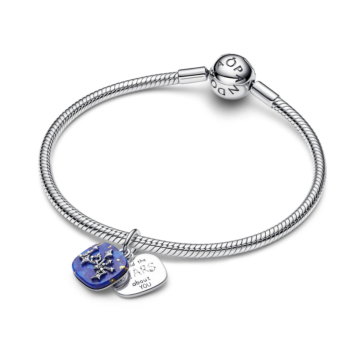 Love argento sterling doppio pendente with lapislazzuli sintetico and zirconia cubica trasparente - 795039C01