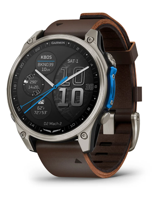 D2™ Mach 2 – 47 mm Titanium with Oxford Brown Leather Band - 010-02904-31