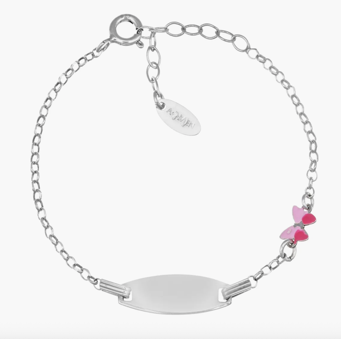 Bracciale Amen Junior Personalizzabile con Farfalla Rosa e Fucsia - BRJTAFAB