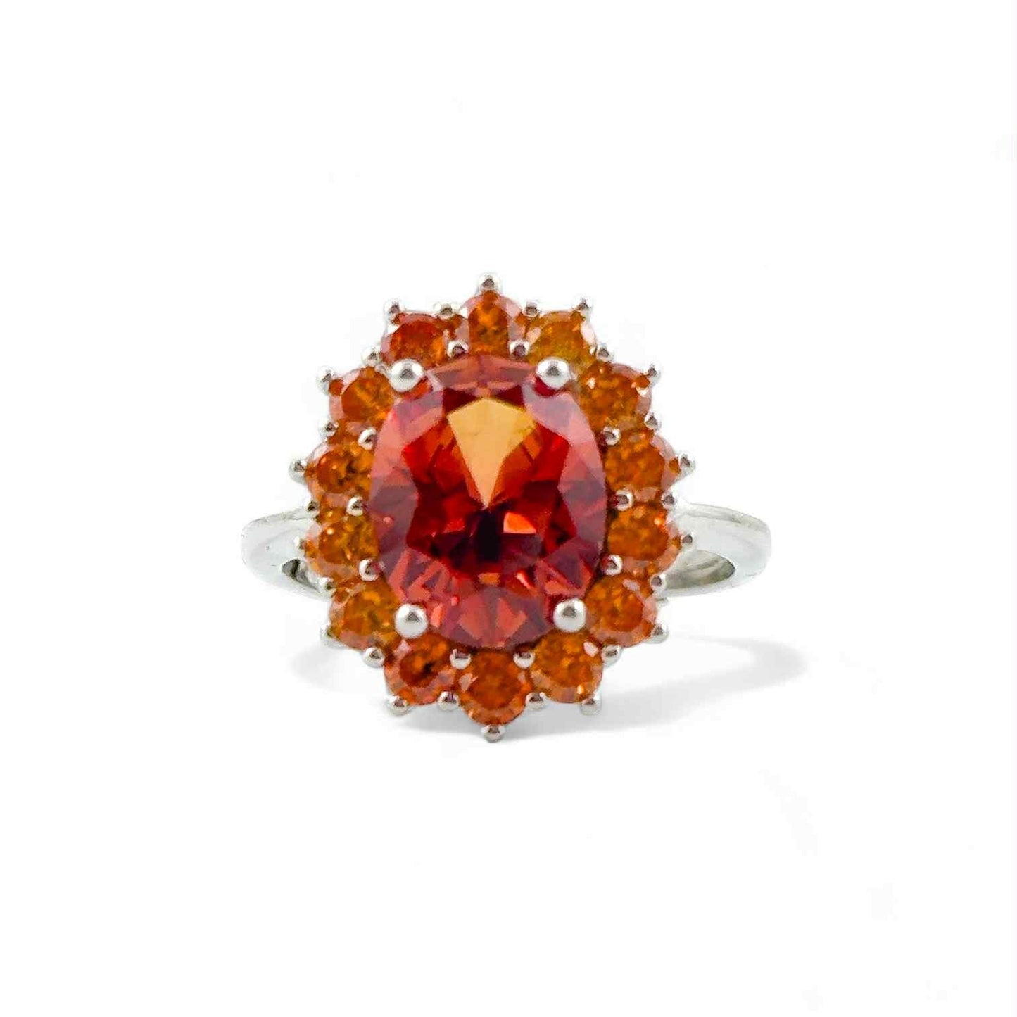 Anello donna in argento con quarzi idrotermali arancioni - Simmi Gioiellerie - Anelli