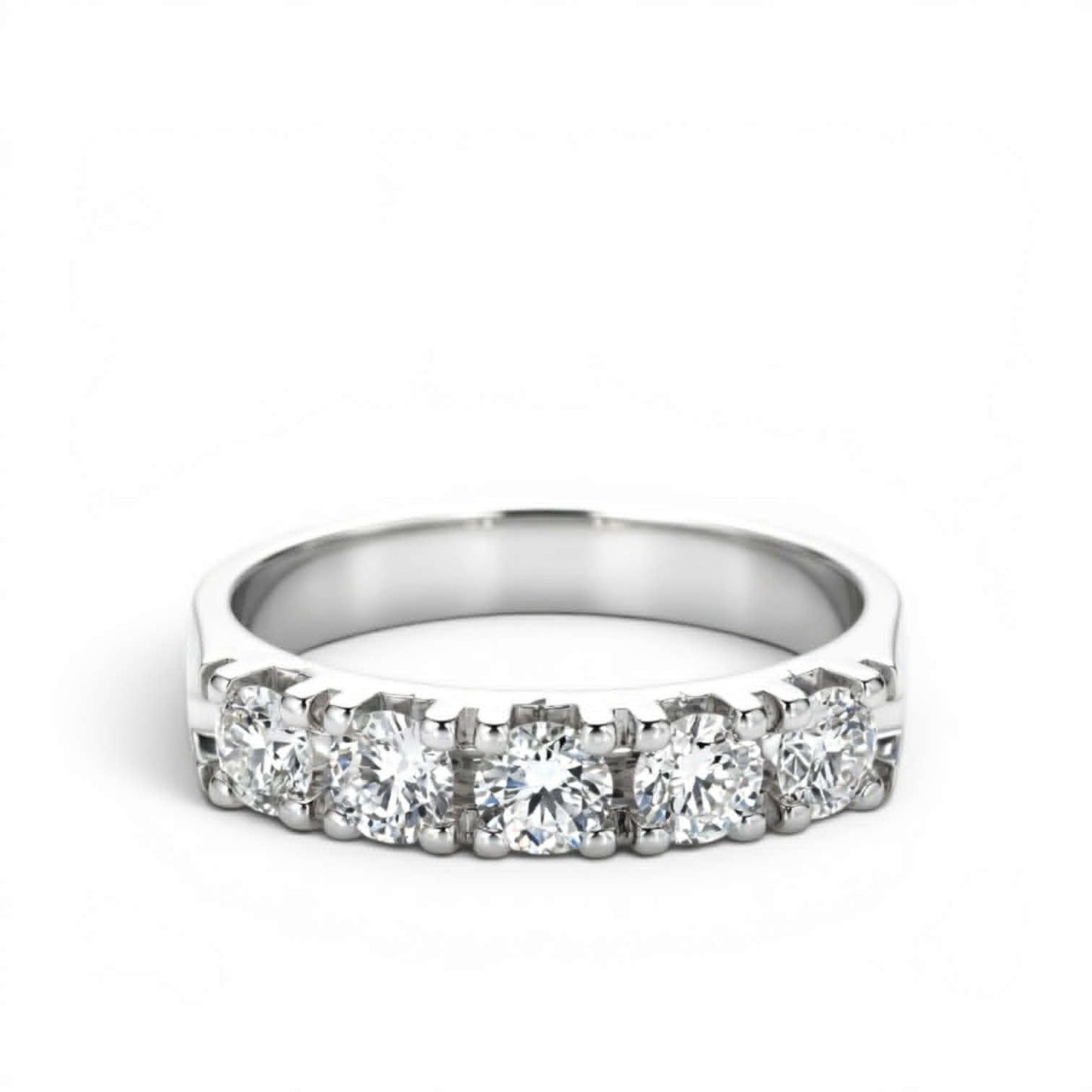 Anello Riviera 5 Pietre Oro Bianco 18Kt con Diamanti – Simmi Gioielli - Simmi Gioiellerie - Anelli