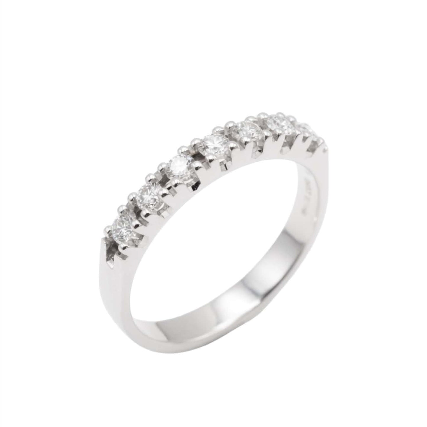 Anello Riviera 7 Pietre in Oro Bianco 18Kt con Diamanti – Simmi Gioielli - Simmi Gioiellerie - Anelli