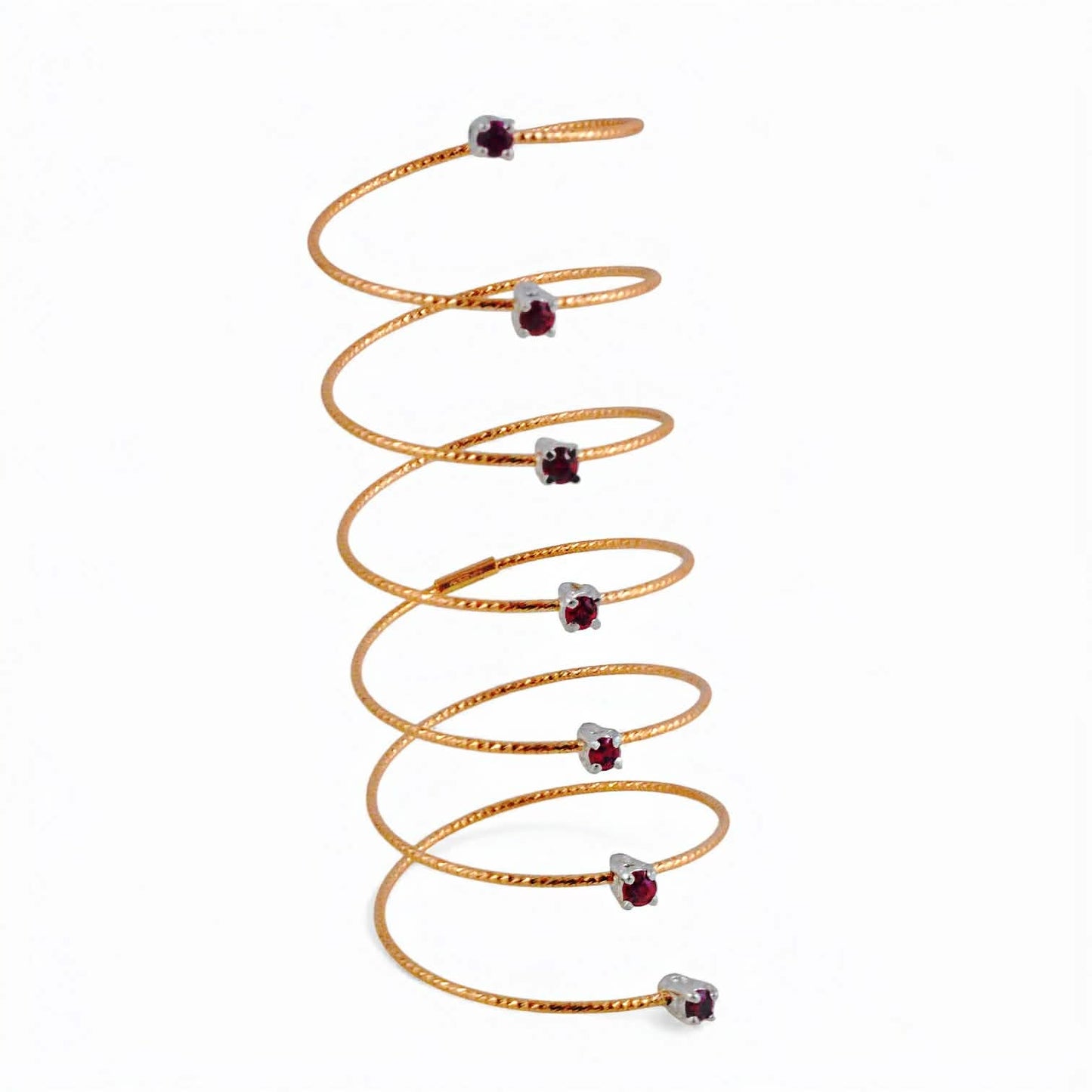 Anello spirale Andromeda in oro rosa con rubini - MagicWire - Simmi Gioiellerie - Anelli