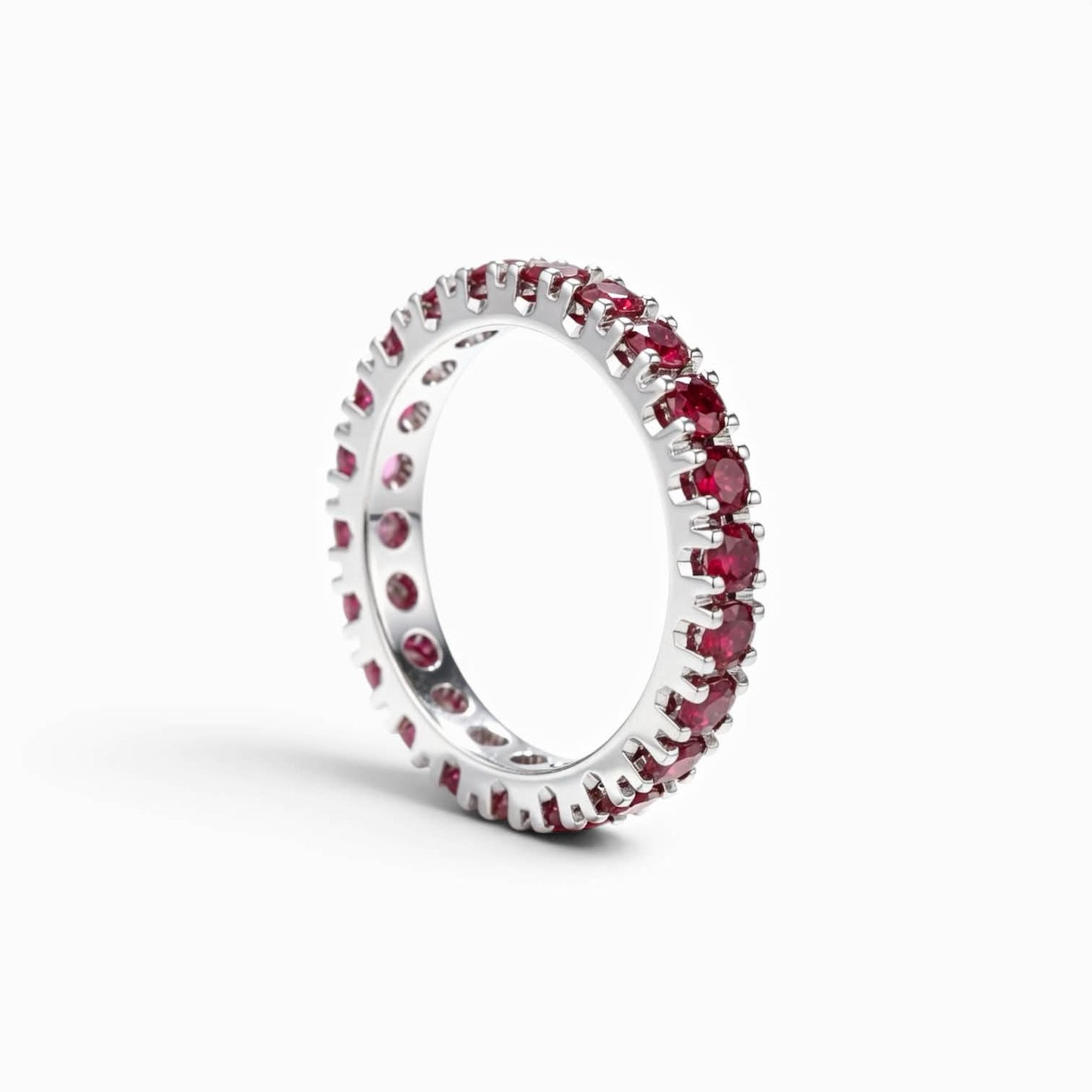 Anello Veretta a giro in Oro Bianco con Rubini – Simmi Gioielli - Simmi Gioiellerie -Anelli