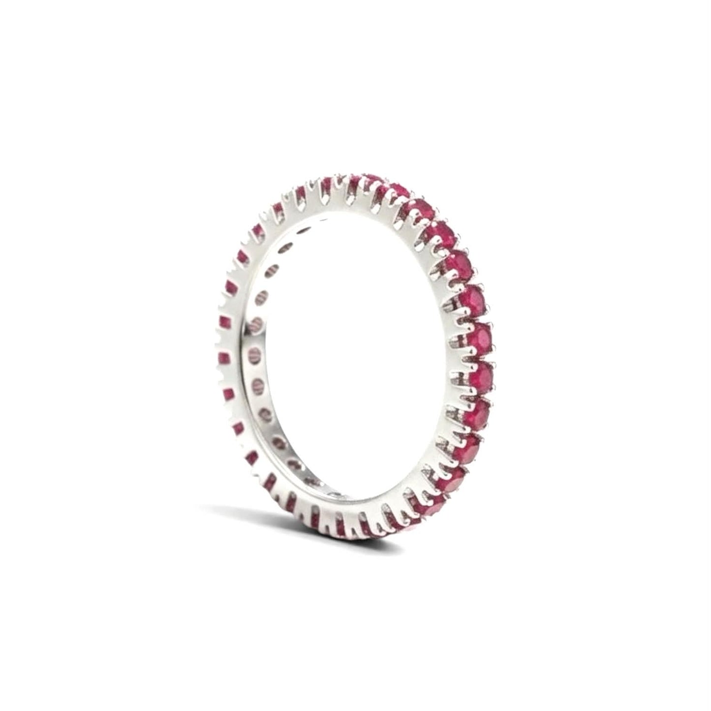Anello Veretta a giro in Oro Bianco con Rubini – Simmi Gioielli - Simmi Gioiellerie -Anelli