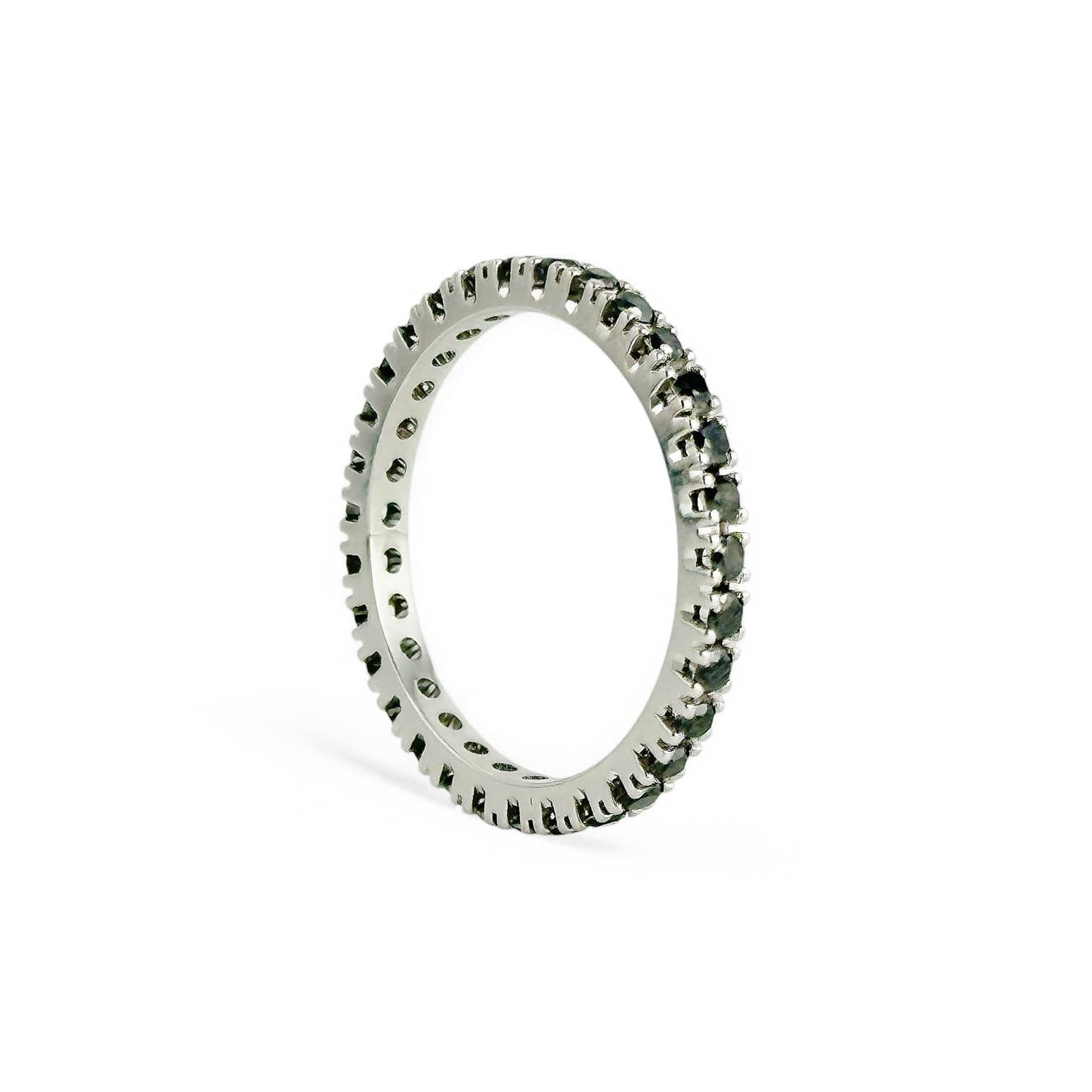 Anello veretta a giro in oro con diamanti neri - Simmi Gioielli - Simmi Gioiellerie - Anelli