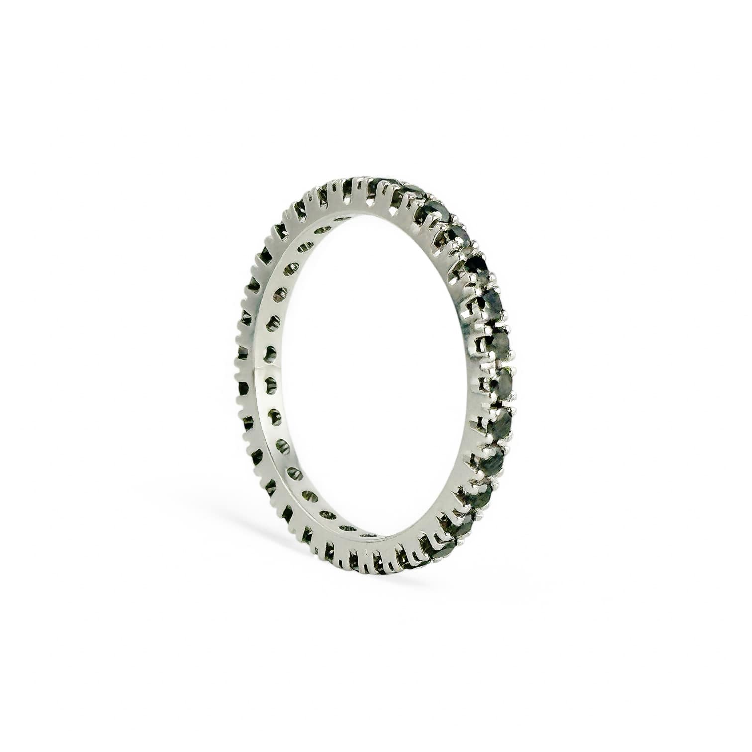 Anello veretta a giro in oro con diamanti neri - Simmi Gioielli - Simmi Gioiellerie - Anelli