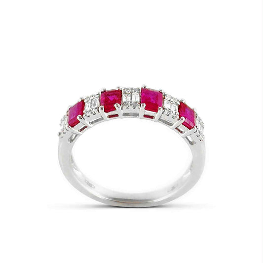 Anello veretta in oro con rubini e diamanti - Simmi Gioielli - Simmi Gioiellerie - Anelli