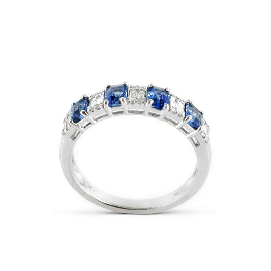 Anello veretta in oro con zaffiri e diamanti - Simmi Gioielli - Simmi Gioiellerie - Anelli