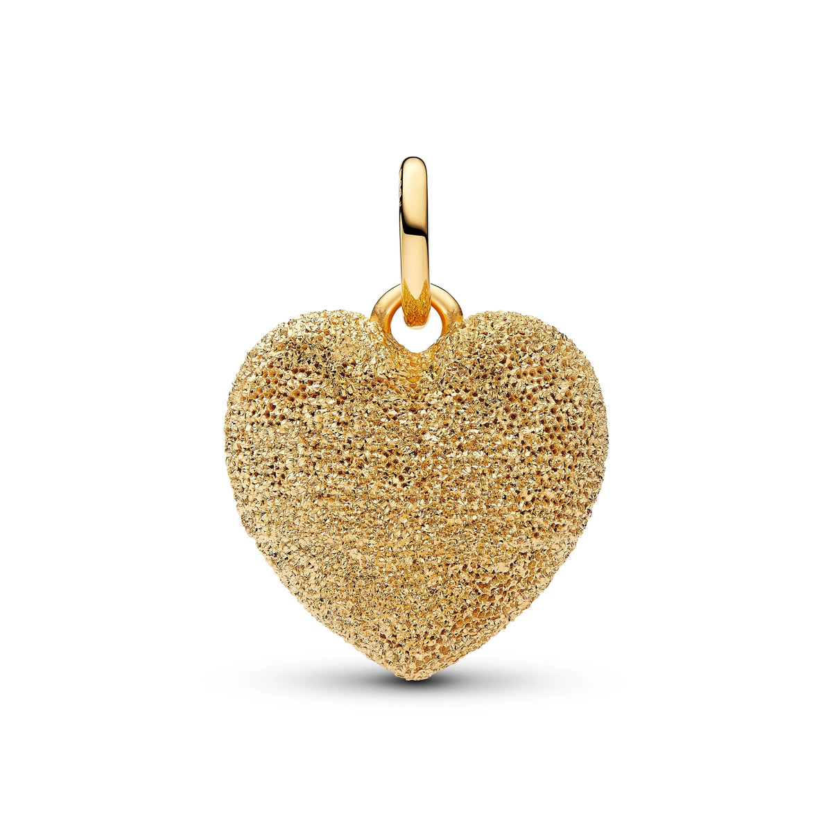 Bombato cuore diamond pointed placcato oro 14k pendente - 765073C00 - Simmi Gioiellerie -Charm