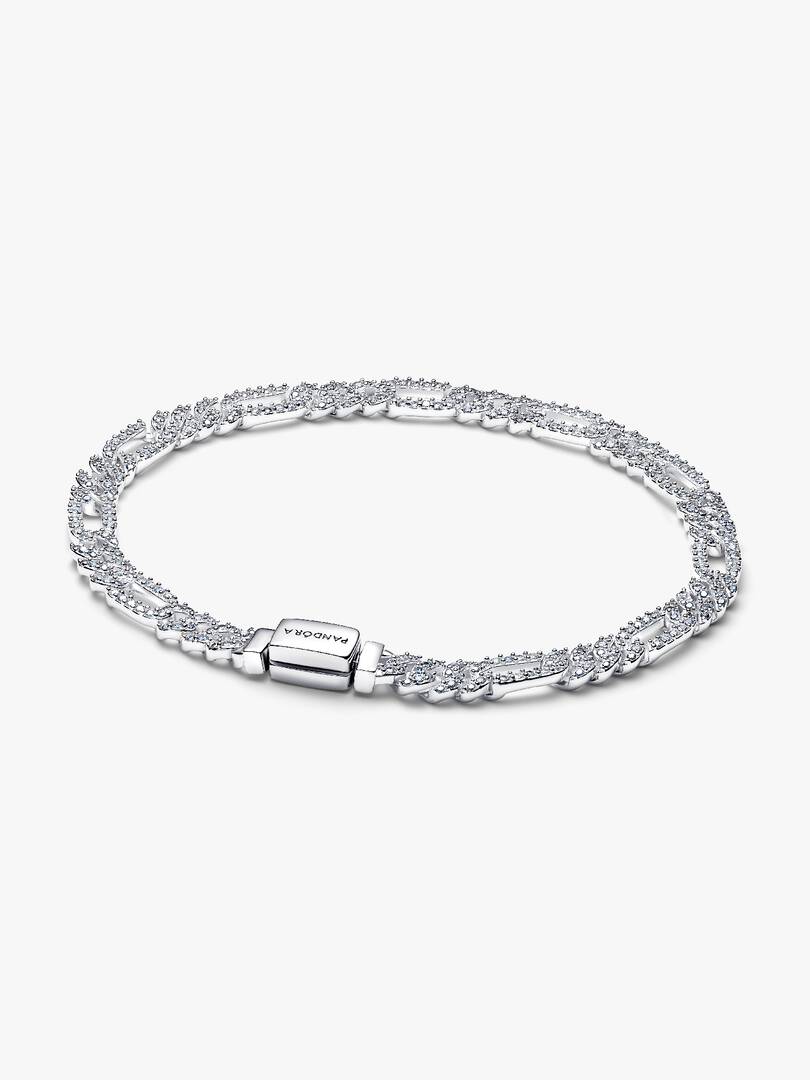 Bracciale Catena Maglia Cubana Pavè con Ovali - 594227C01 - Simmi Gioiellerie - Bracciali