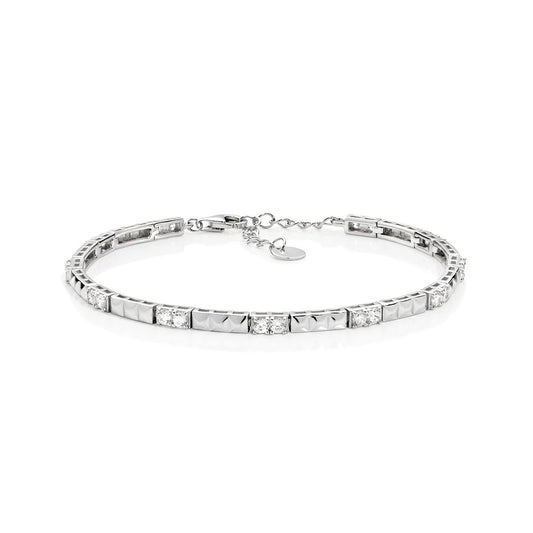 Bracciale con Zirconi e Dettagli Geometrici - BRPIBBZ - Simmi Gioiellerie - Bracciali