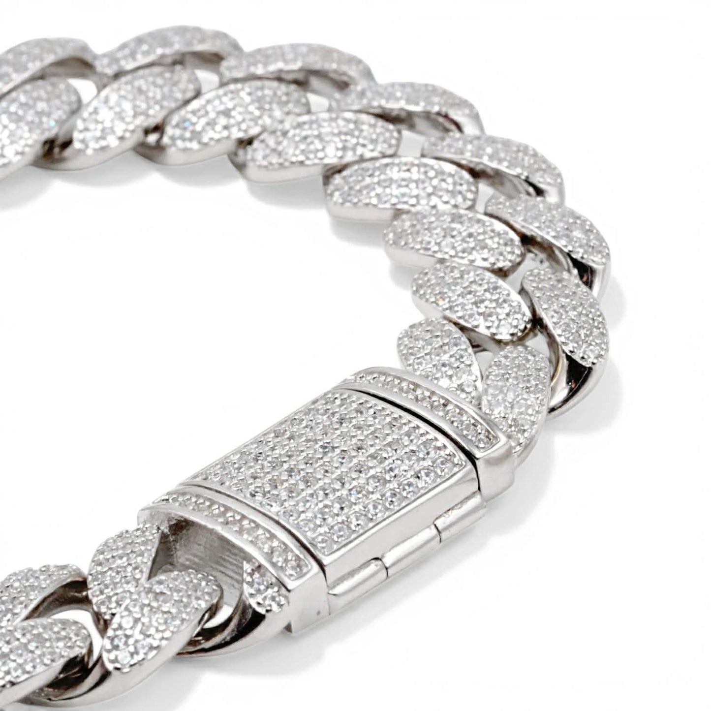 Bracciale Groumette in Argento con Zirconi Bianchi – Simmi925 - Simmi Gioiellerie - Bracciali