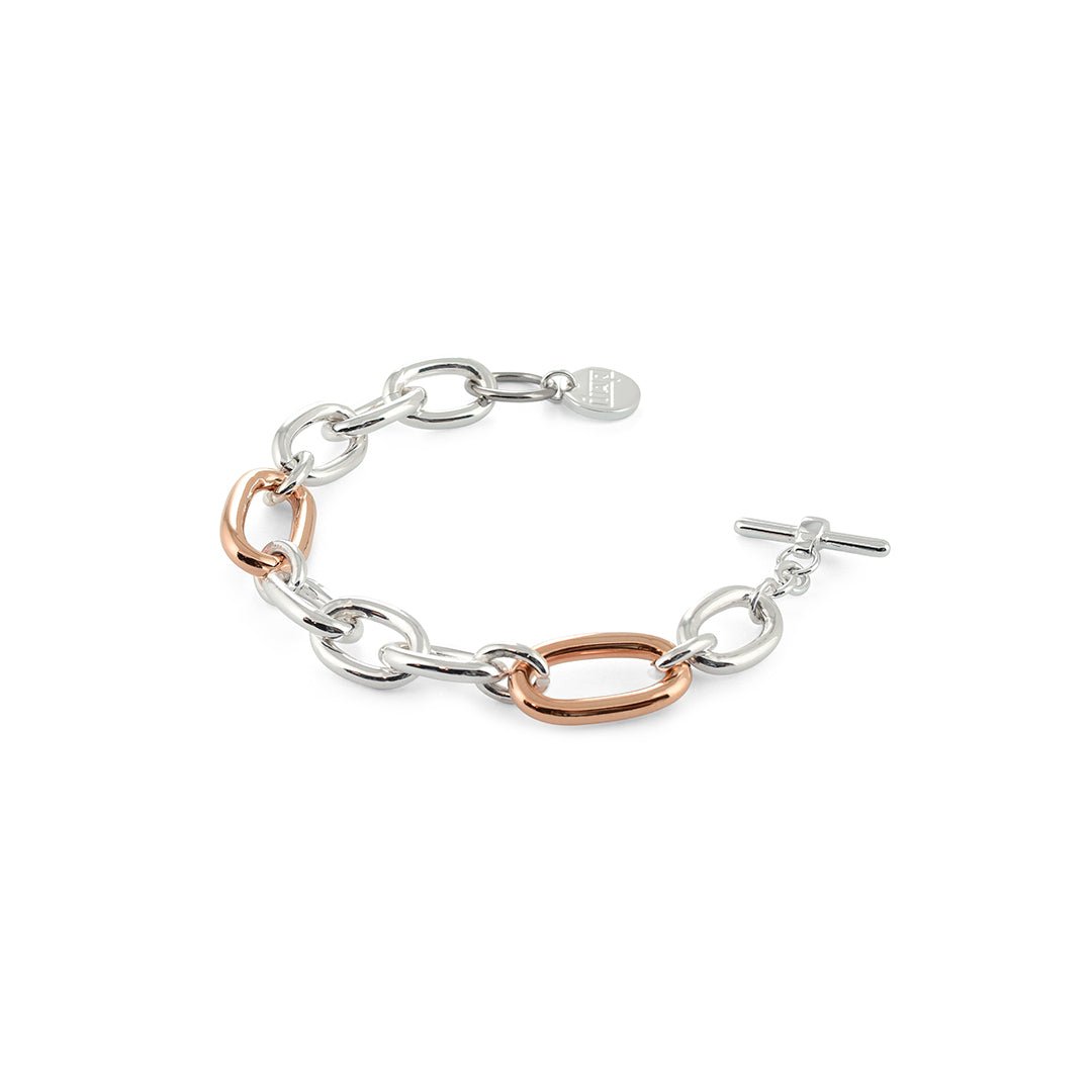 Bracciale in bronzo dorato rosa ed argentato - 1677 - Simmi Gioiellerie - Bracciali