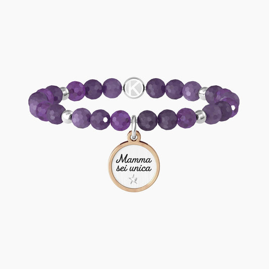 Bracciale mamma con ametista e ciondolo - MAMMA SEI UNICA - 732153 - Simmi Gioiellerie -Bracciali