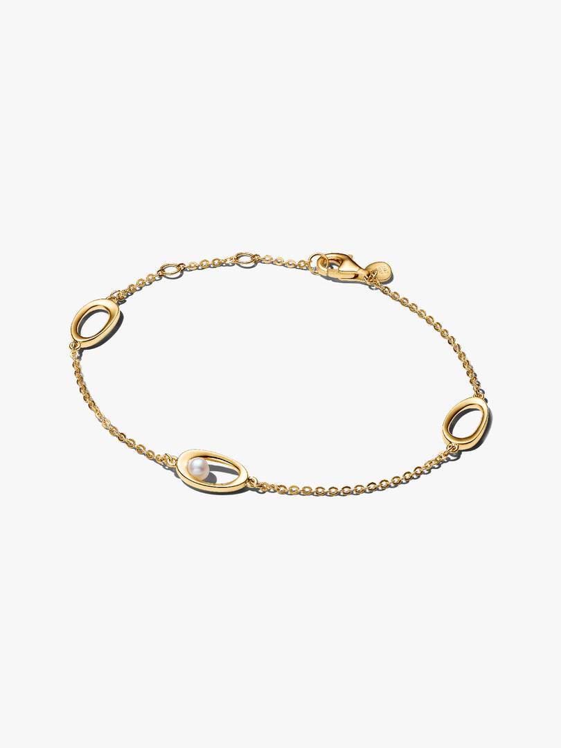 Bracciale Ovali Linea Sinuosa e Perla D'Acqua Dolce Coltivata - 564677C01 - Simmi Gioiellerie - Bracciali