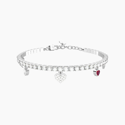 Bracciale tennis con ciondoli cuore - 732361 - Simmi Gioiellerie - Bracciali
