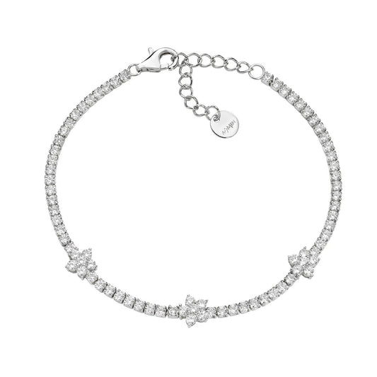 Bracciale Tennis Fiori con Zirconi - BTFIBBB16 - Simmi Gioiellerie - Bracciali