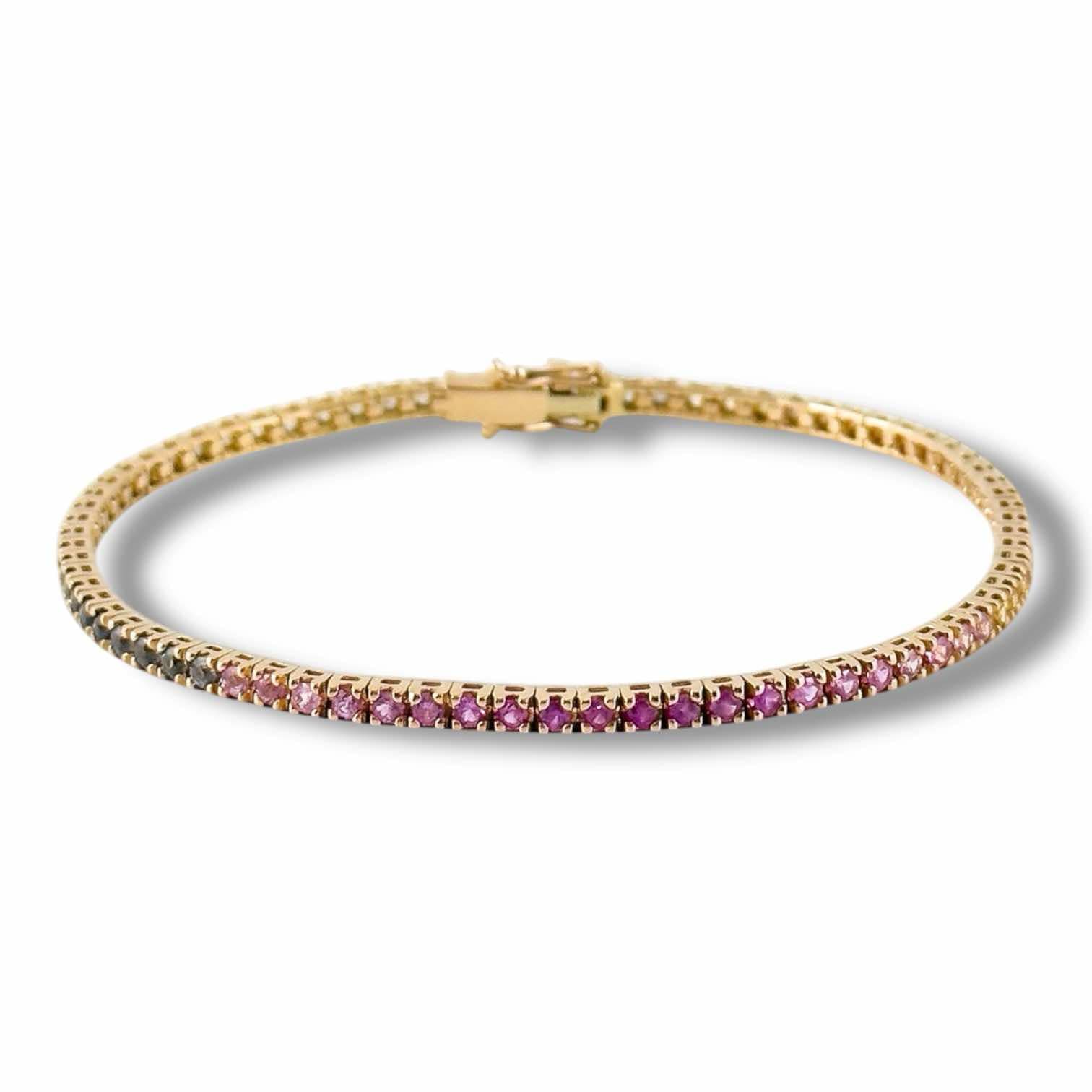 Bracciale tennis in oro rosa con zaffiri colorati - Simmi Gioielli - Simmi Gioiellerie - Bracciali
