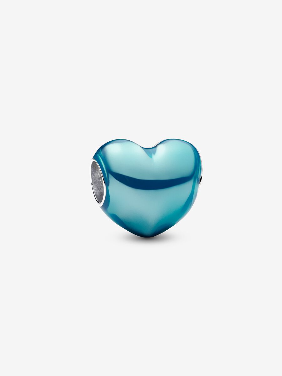 Charm Cuore Metallico Azzurro - 793337C06 - Simmi Gioiellerie - Charm