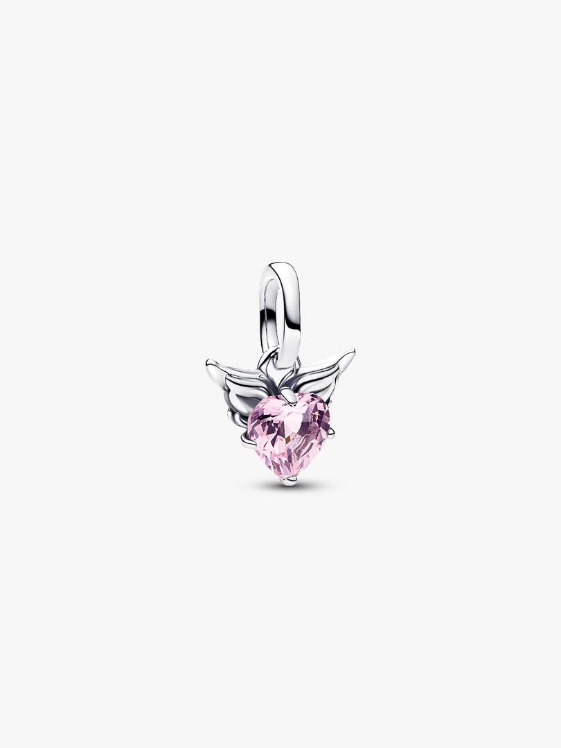 Charm Mini Pendente Winged Heart Rosa Pandora ME - 793626C02 - Simmi Gioiellerie - Charm
