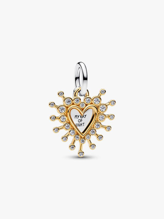Charm pendente Cuore Luminoso doppio - 764141C01 - Simmi Gioiellerie - Charm