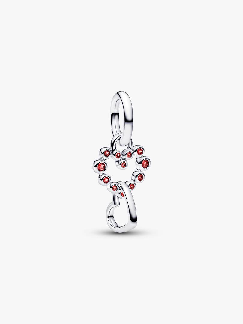 Charm Pendente Cuori Intrecciati con Cristalli Rossi - 794435C01 - Simmi Gioiellerie - Charm