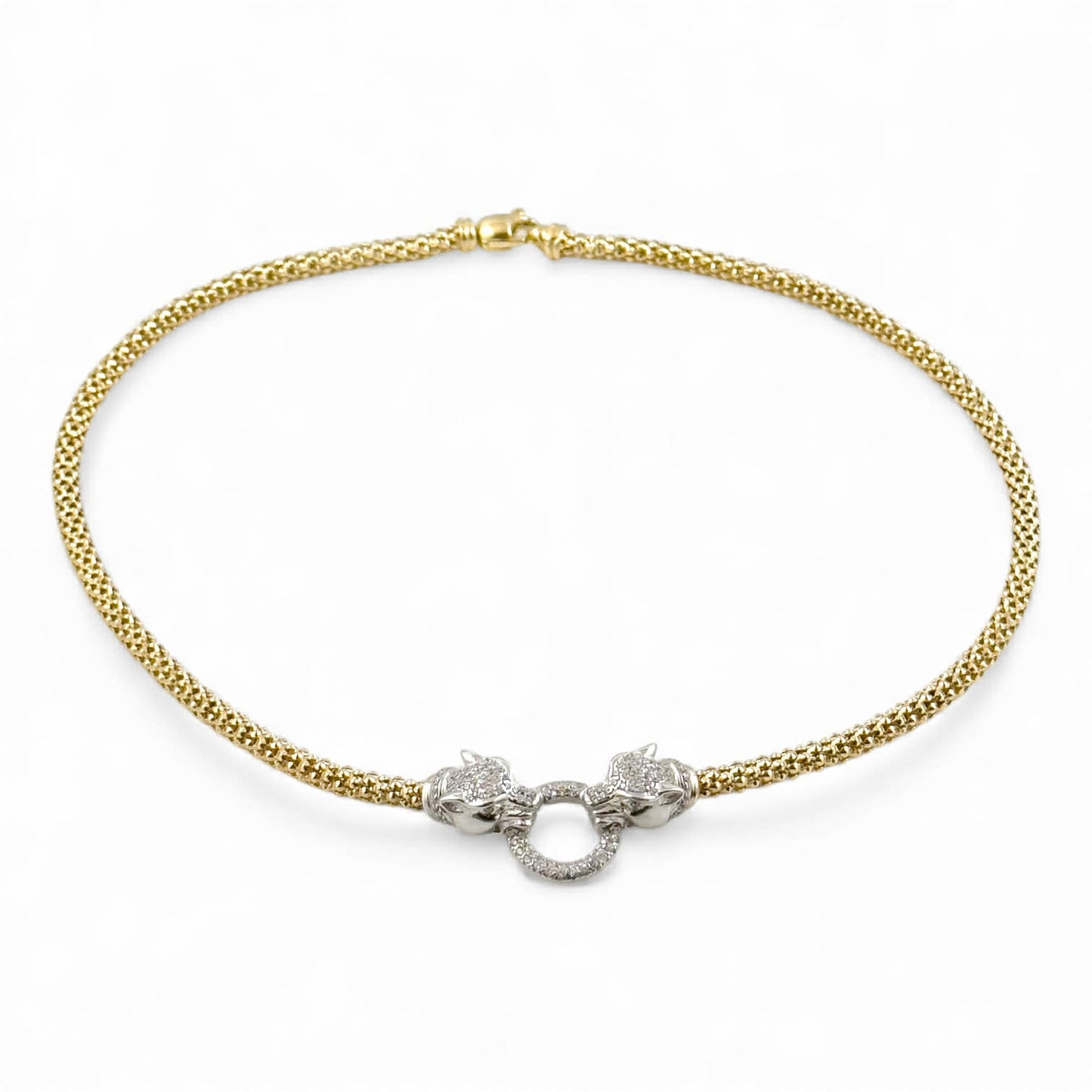 Collana con giaguari in argento dorato e zirconi - Simmi925 - Simmi Gioiellerie - Collane