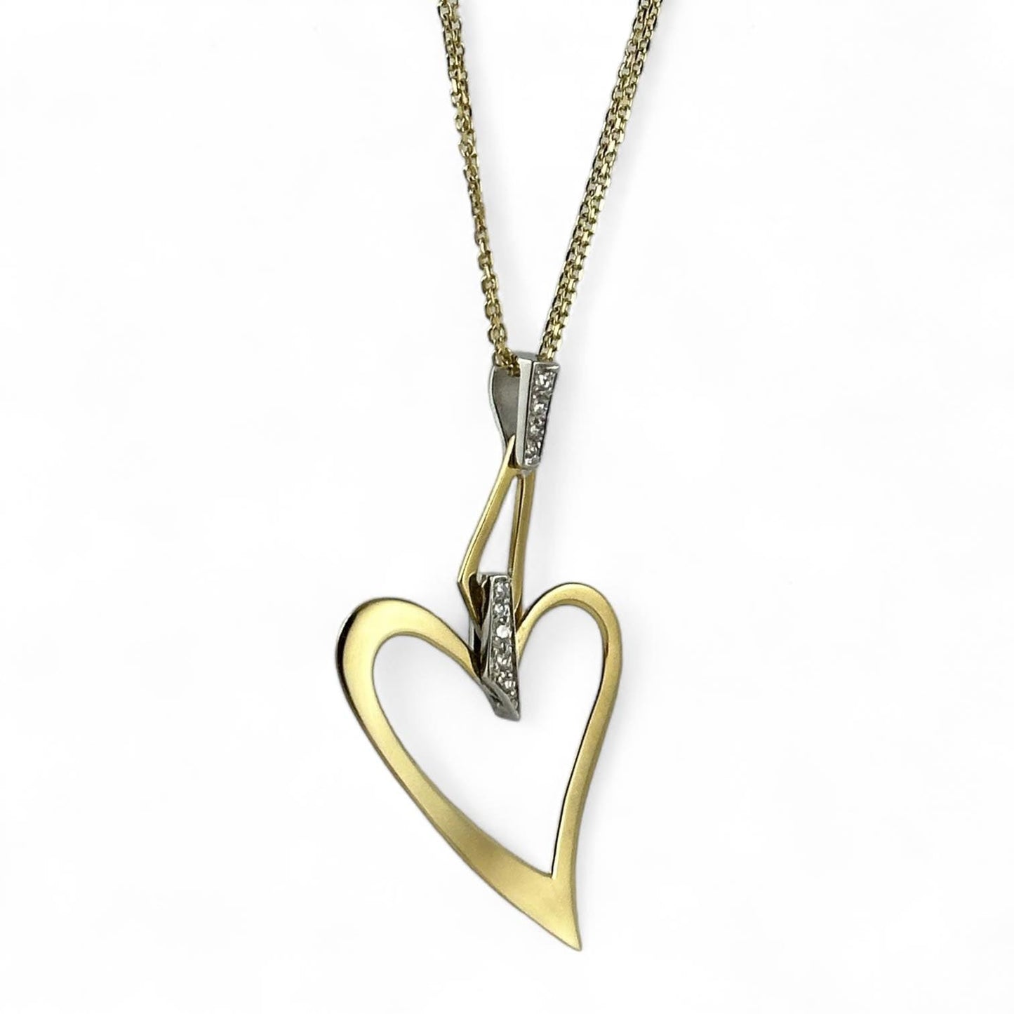 Collana da donna con cuore pendente in oro e brillanti - Simmi Gioiellerie -Collane