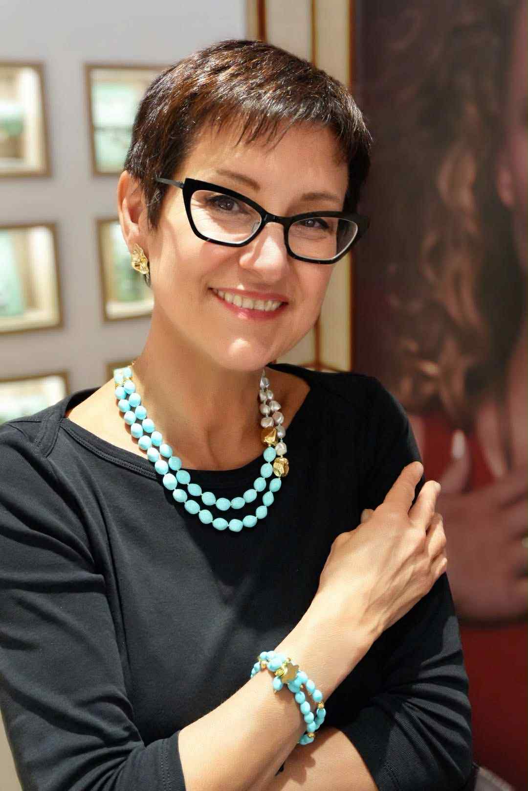 Collana da donna in argento dorato con turchese e perle barocche - Luisa della Salda - Simmi Gioiellerie - Collane