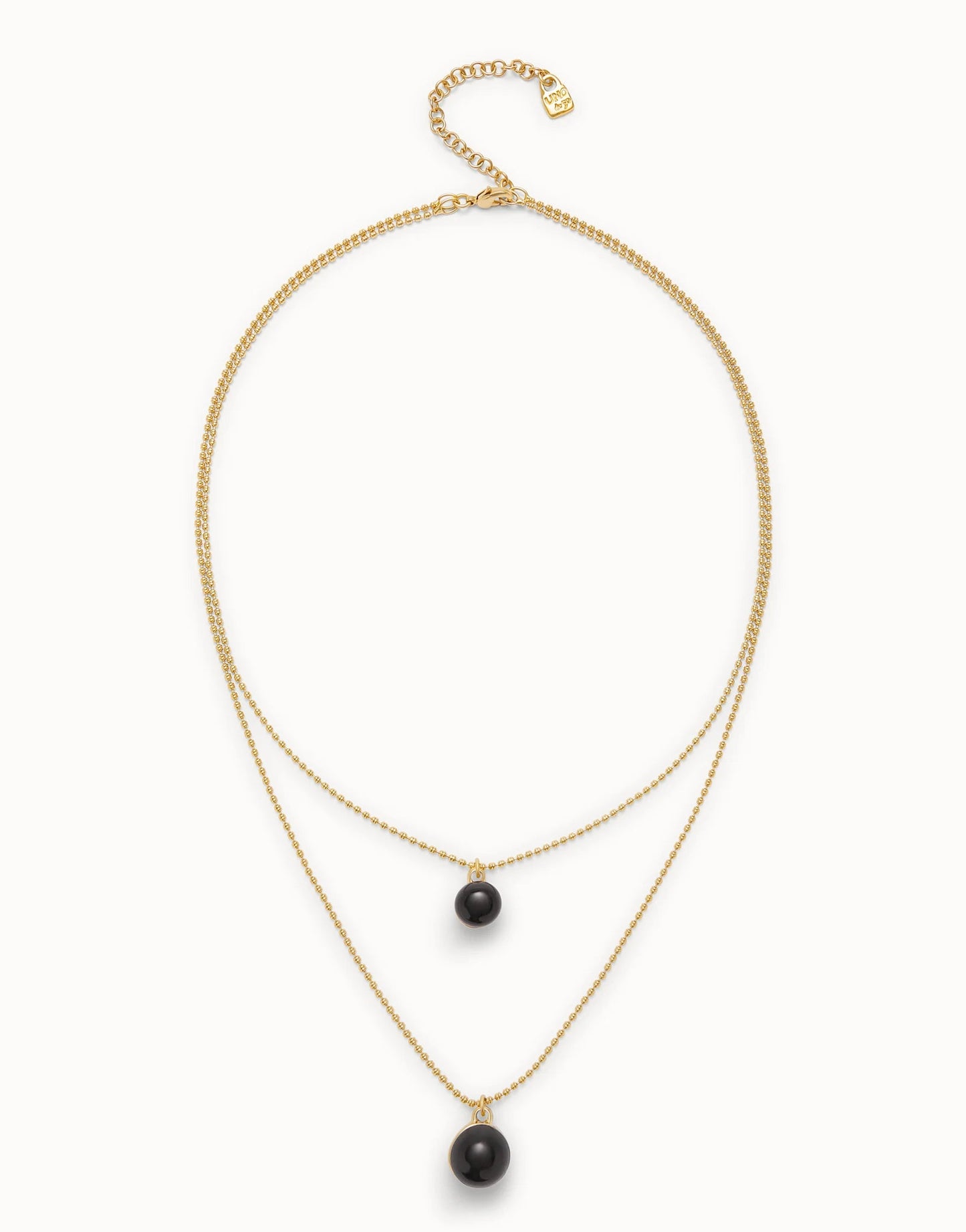 Collana da donna Uno de 50 Ciondolo placcato oro 18k con doppia catenina e cristalli di Murano - COL2003 - Simmi Gioiellerie - Collane