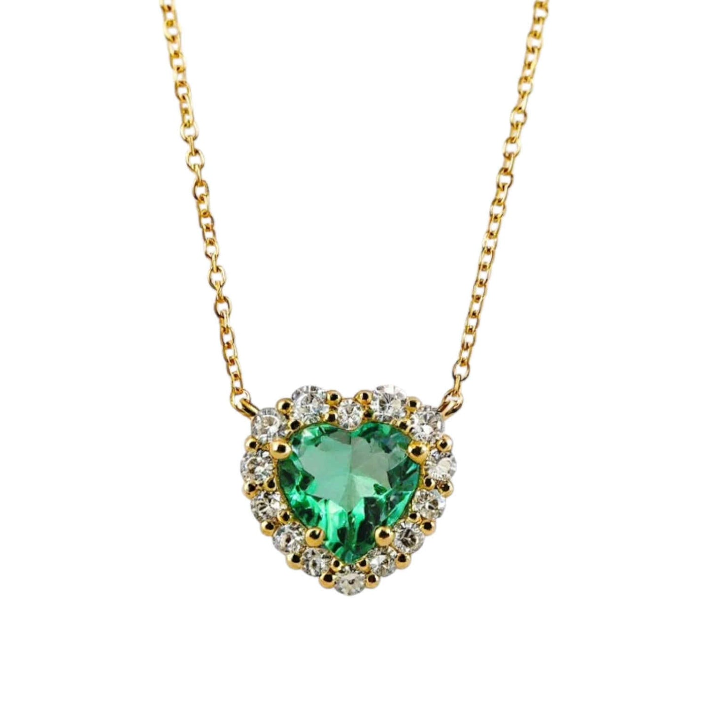 Collana Girocollo in Oro Giallo con Smeraldo Cuore e Brillanti - Simmi Gioielli - Simmi Gioiellerie - Collane