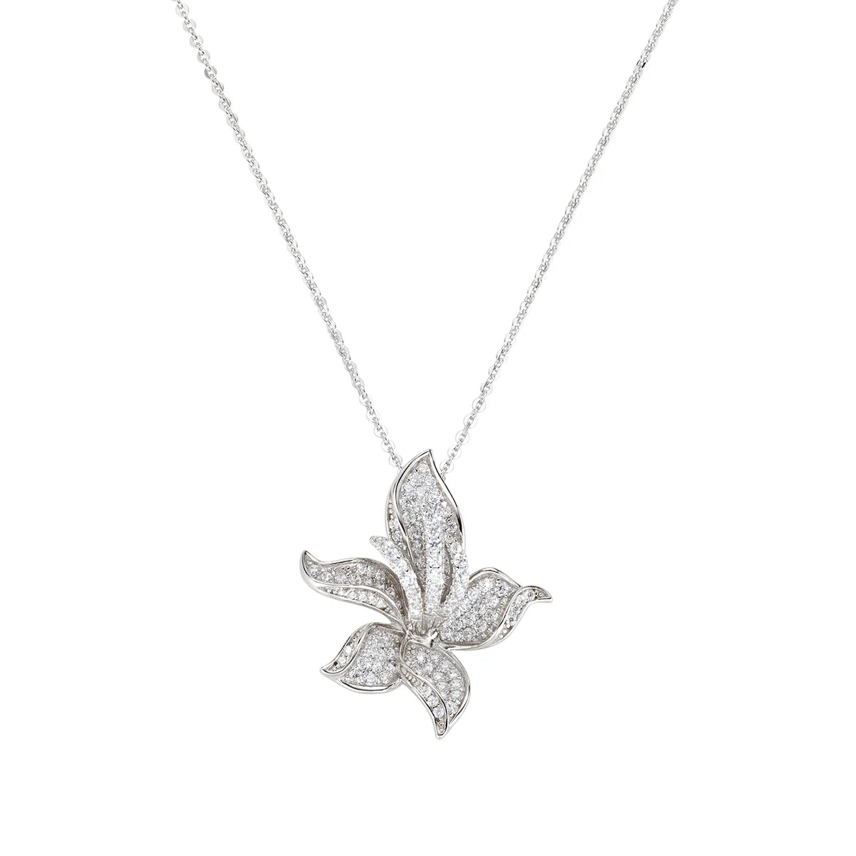 Collana Orchidea Zirconi Bianchi - CLFILUBBZ - Simmi Gioiellerie - Collane