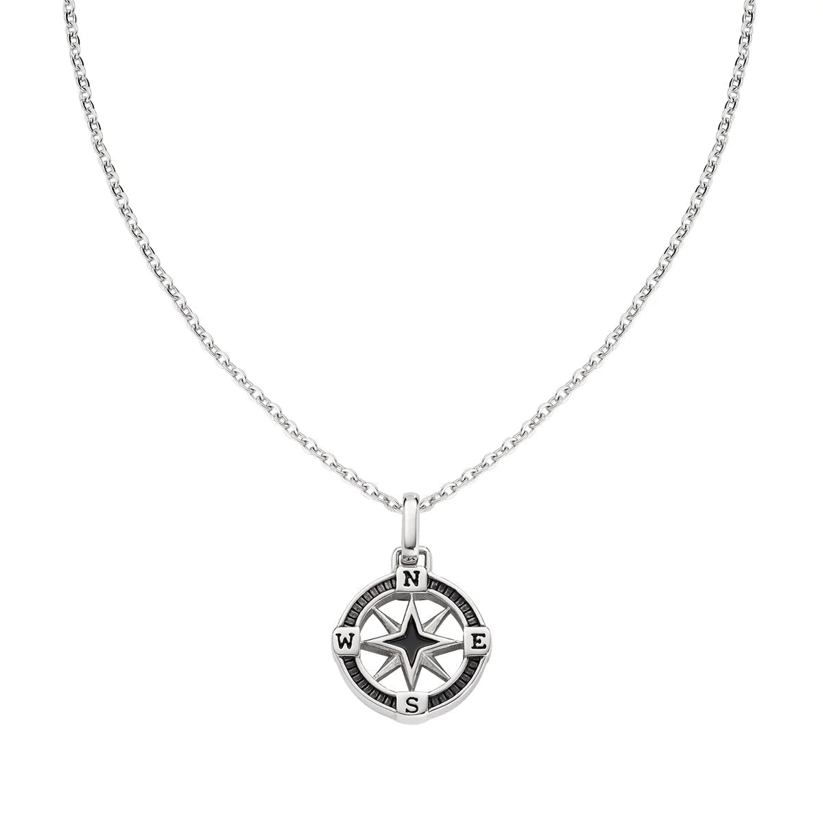 Collana Rosa dei Venti in Acciaio e Smalto - ACCL101 - Simmi Gioiellerie - Collane