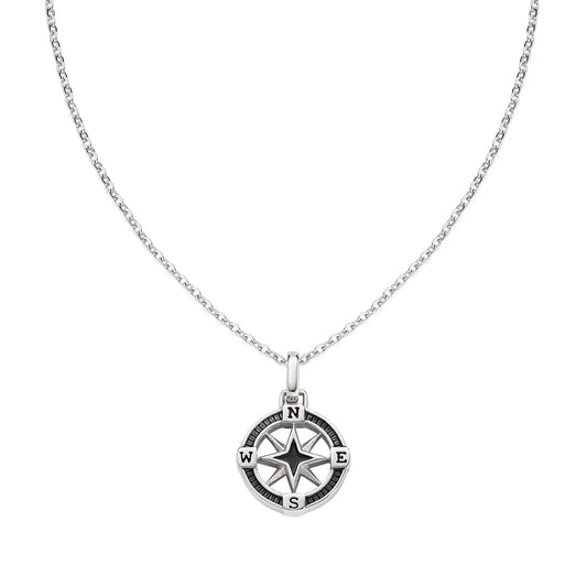 Collana Rosa dei Venti in Acciaio e Smalto - ACCL101 - Simmi Gioiellerie - Collane