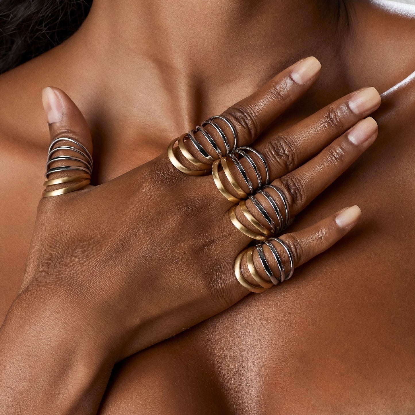 Collezione Mvp wardrobe x pianegonda Anello a sei fasce bicolore - PMVR06 - Simmi Gioiellerie - Anelli