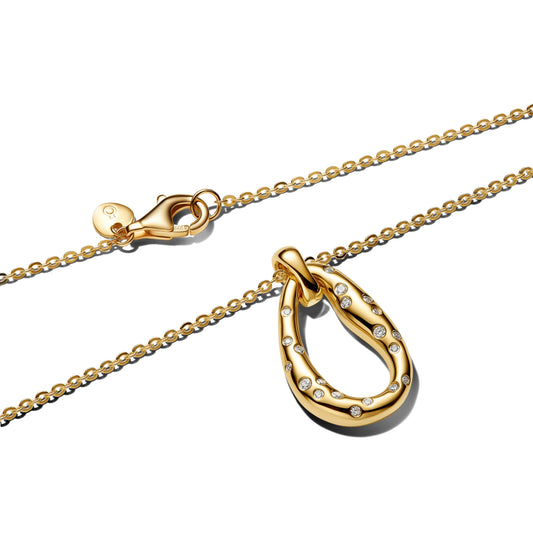 Collier placcato in oro 14k con zirconia cubica trasparente - 364666C01 - Simmi Gioiellerie -Collane