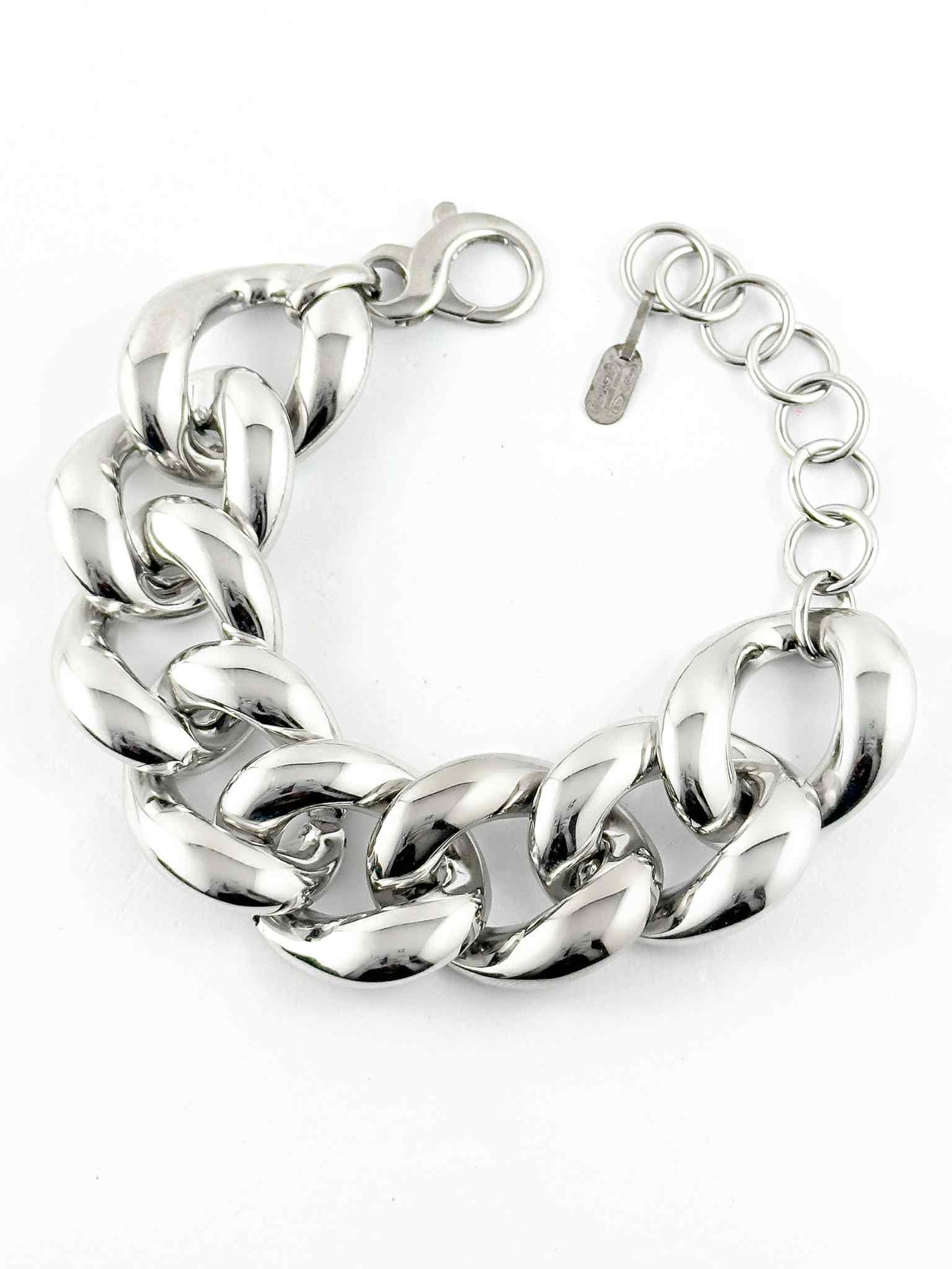 Grande bracciale unisex maglia groumette in argento - Simmi 925 - Simmi Gioiellerie - Bracciali