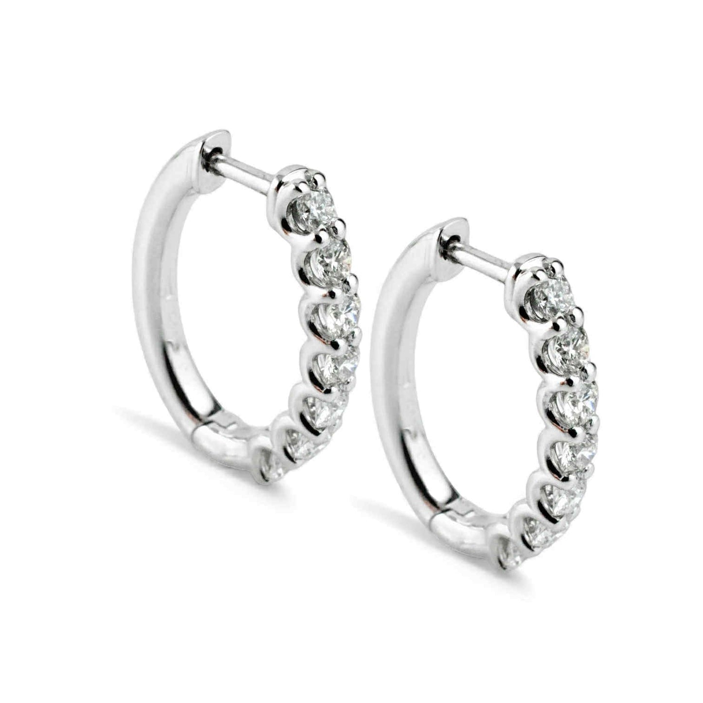 Orecchini a Cerchio Ovali in Oro Bianco 18 Carati con Diamanti – Simmi Gioielli - Simmi Gioiellerie - Orecchini