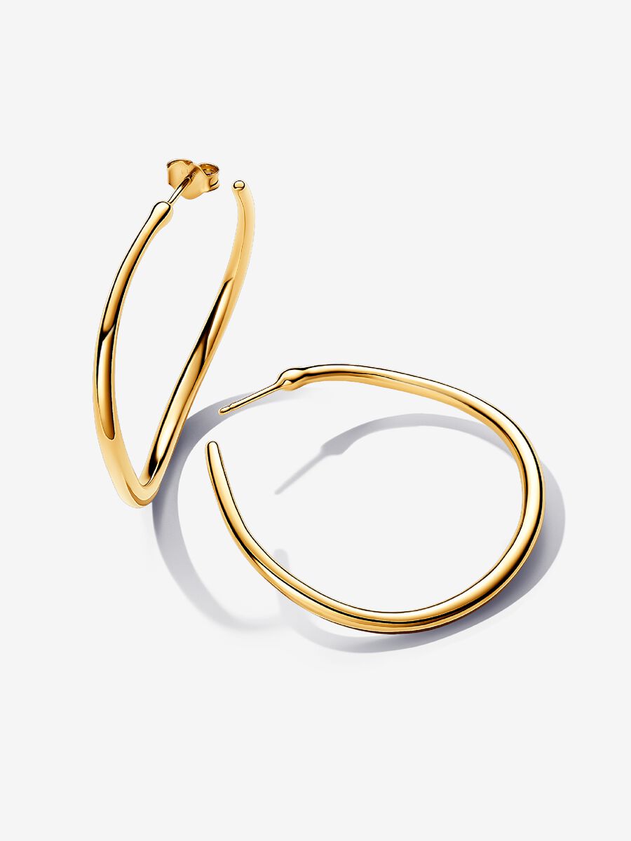Orecchini Cerchi Aperti 42 mm Linea Sinuosa - 263299C00 - Simmi Gioiellerie - Orecchini