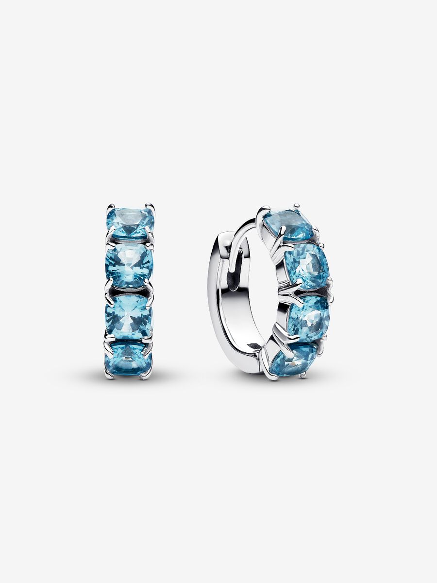 Orecchini Cerchi Cristalli Azzurri - 293851C01 - Simmi Gioiellerie - Orecchini