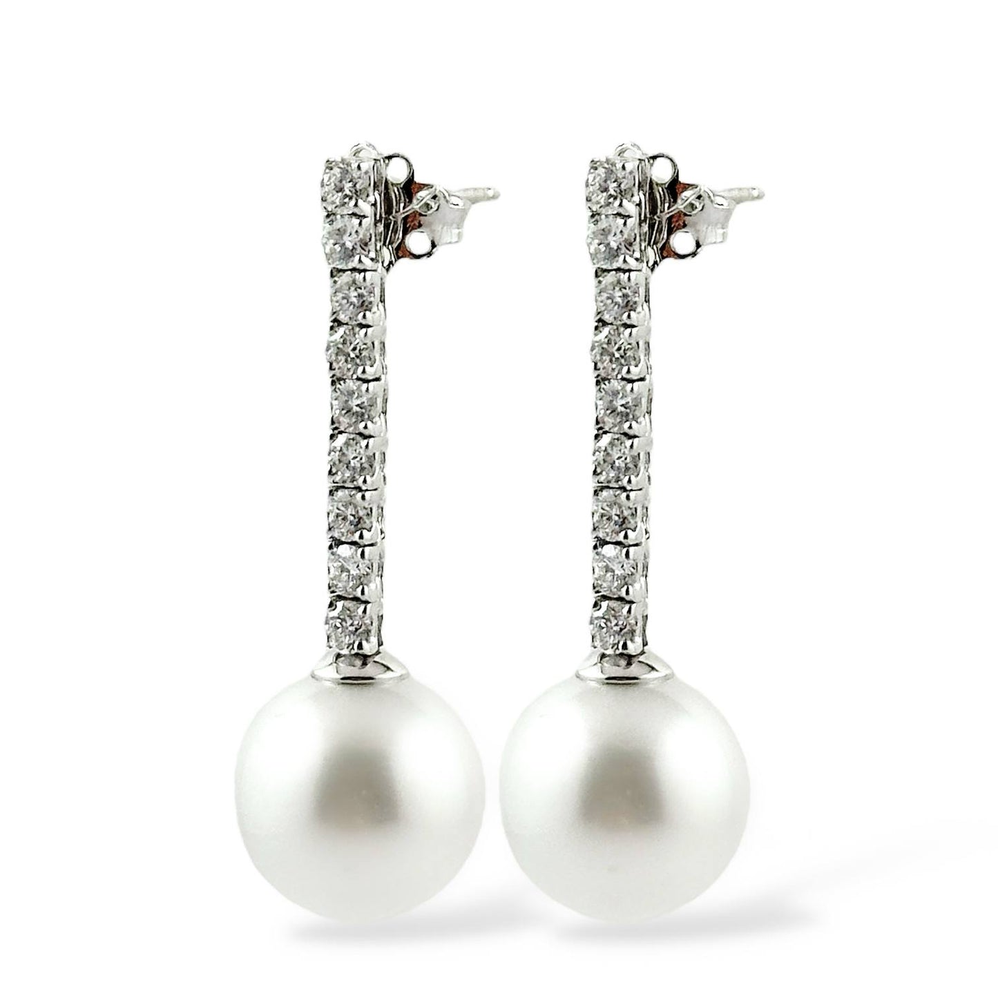 Orecchini pendenti in oro con perle australia e diamanti - Simmi Gioielli - Simmi Gioiellerie - Orecchini