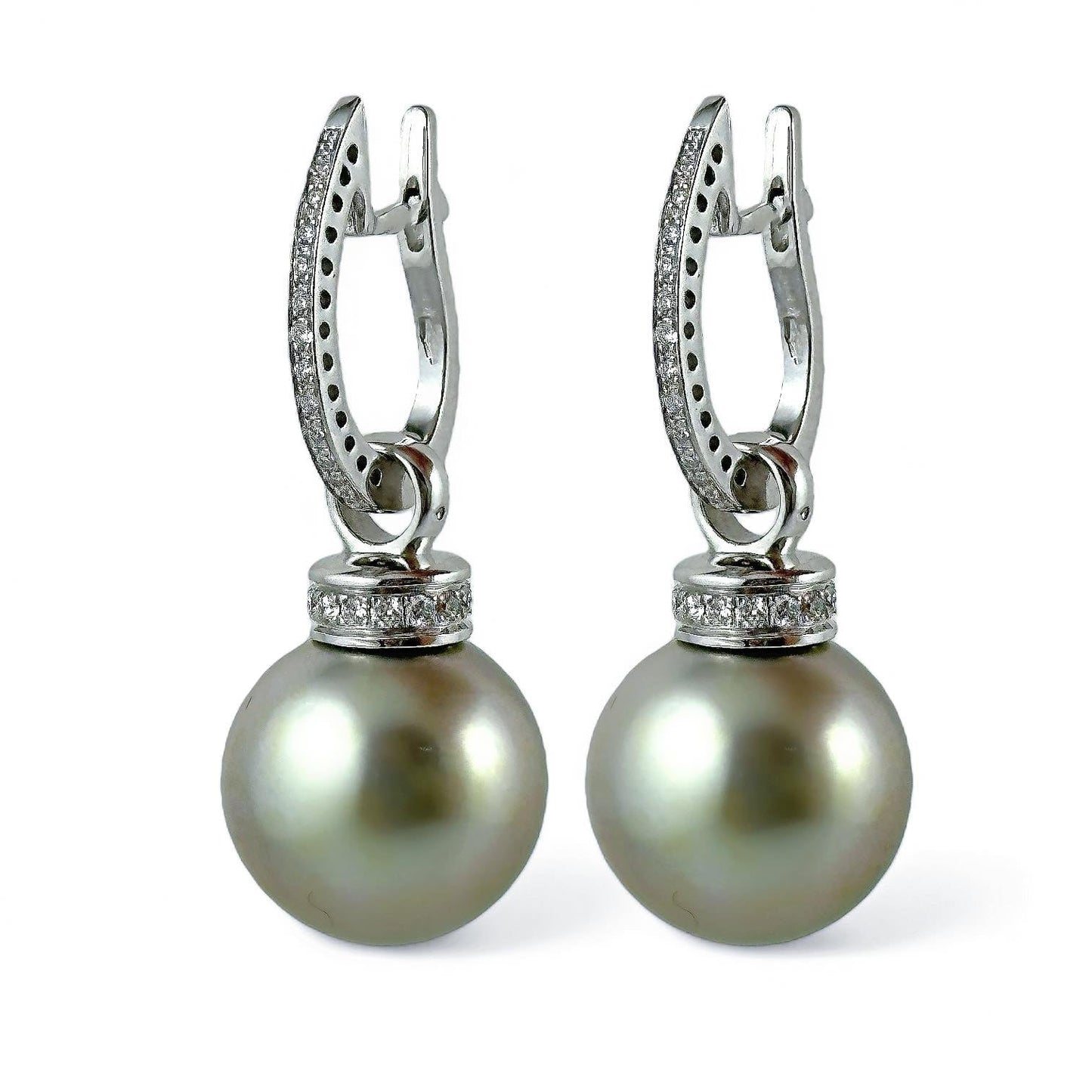 Orecchini pendenti in oro e diamanti con perle Tahiti - Simmi Gioielli - Simmi Gioiellerie - Orecchini