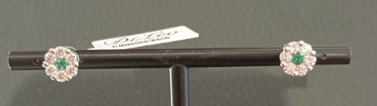 Orecchini seven con smeraldo centrale - Simmi Gioielli - Simmi Gioiellerie - Orecchini