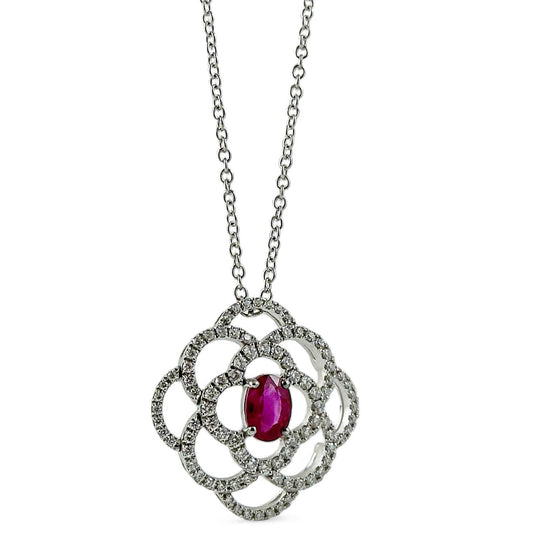 Pendente da donna in oro con rubino e brillanti - Davite e Delucchi - Simmi Gioiellerie - Collane