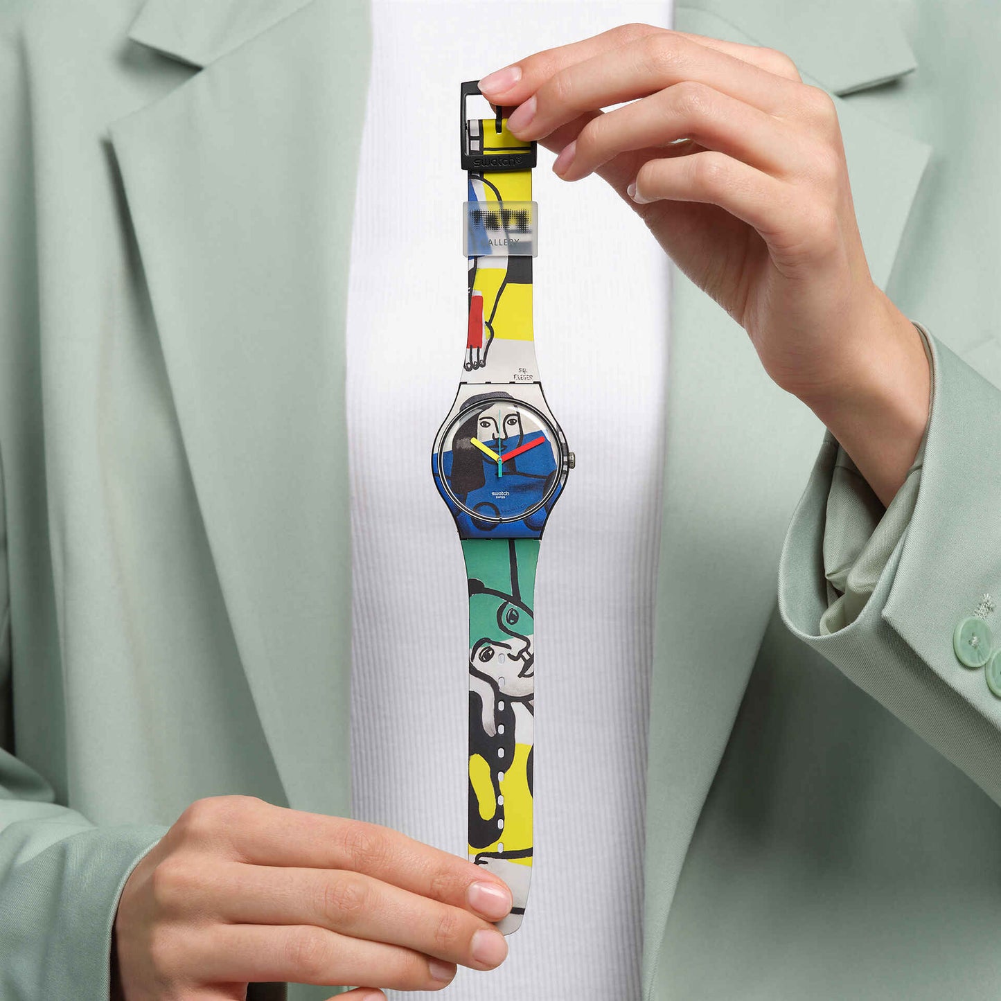 SWATCH X TATE GALLERY LEGER'S TWO WOMEN HOLDING FLOWERS - SUOZ363 - Simmi Gioiellerie -Orologi