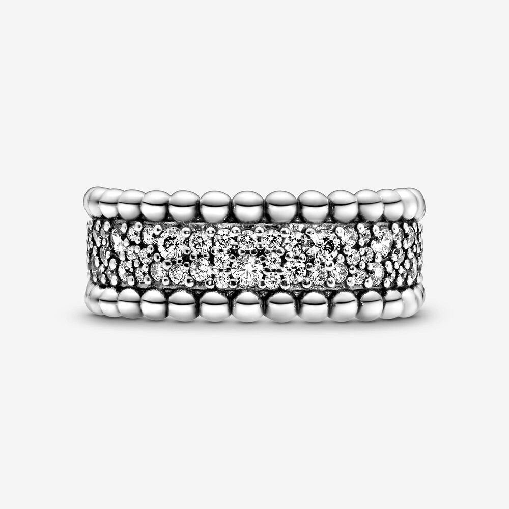 Anello a fascia con pavé decorato con sfere - Simmi gioiellerie -Anelli