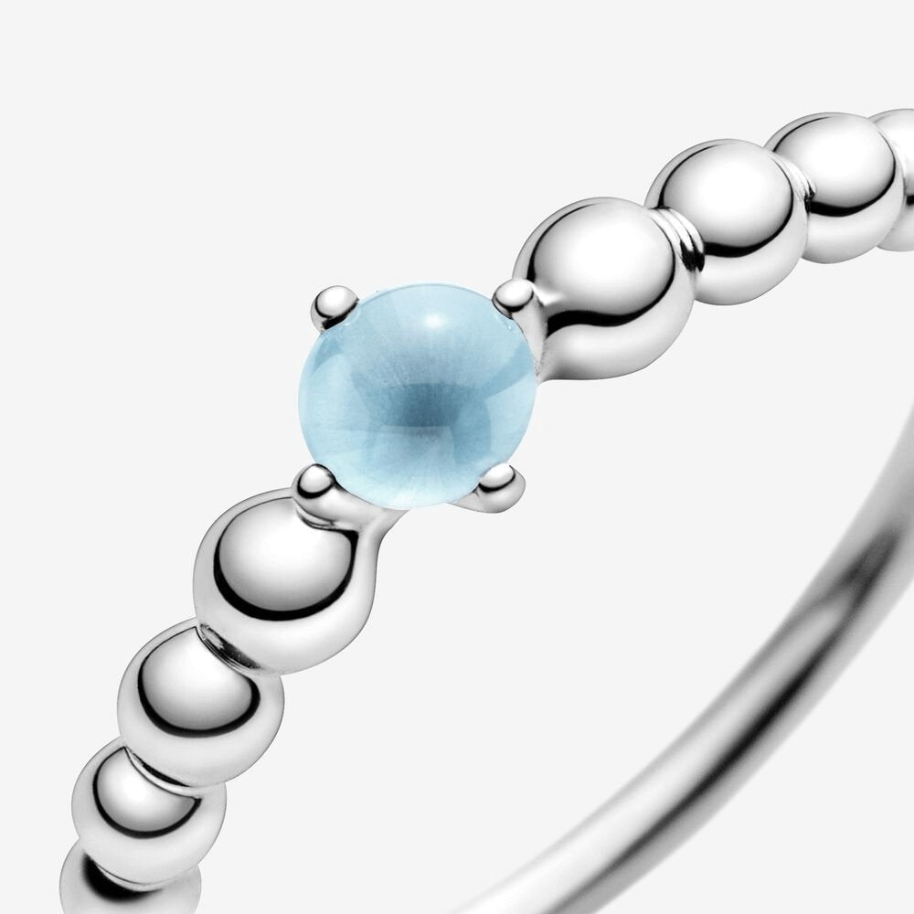 Anello azzurro cielo decorato con sfere - Simmi gioiellerie -Anelli