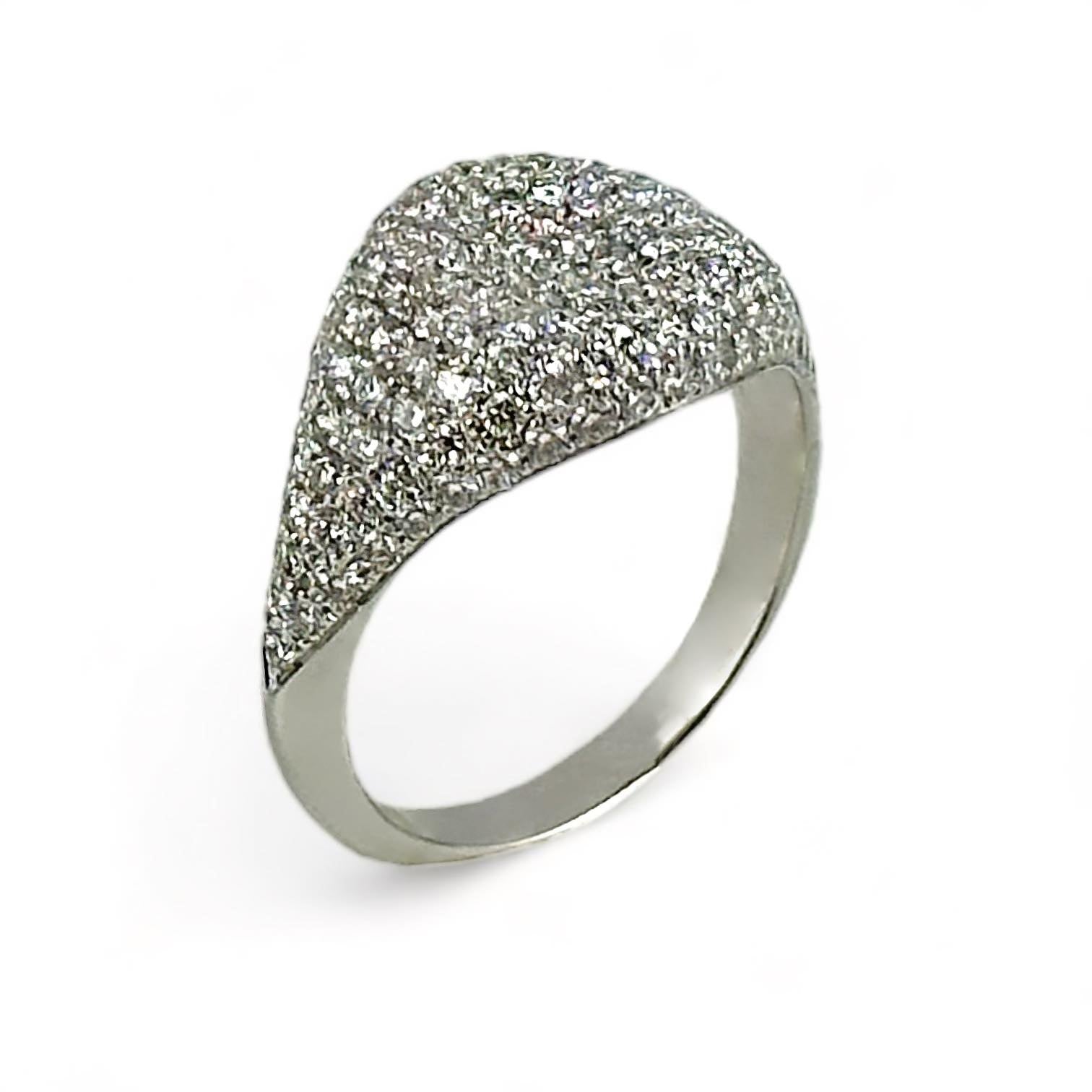 Anello chevalier in oro e brillanti Simmi Gioiellerie